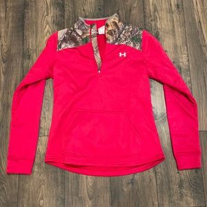 Under armour cold gear camo pink pullover realteee